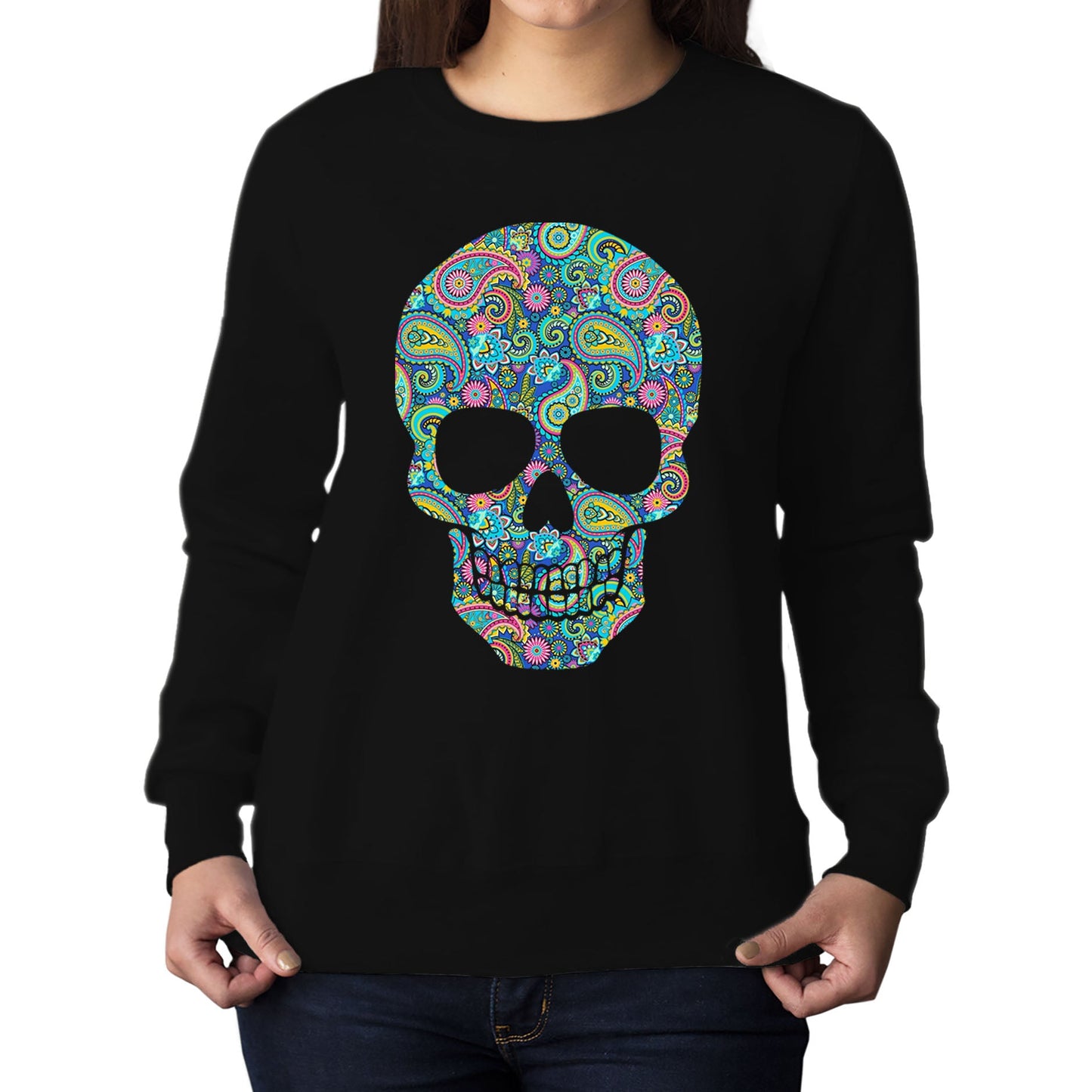 Paisley Skull Womens Sweatshirt