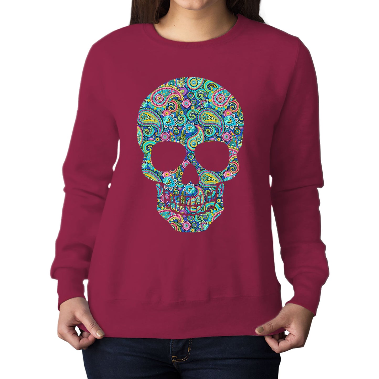 Paisley Skull Womens Sweatshirt