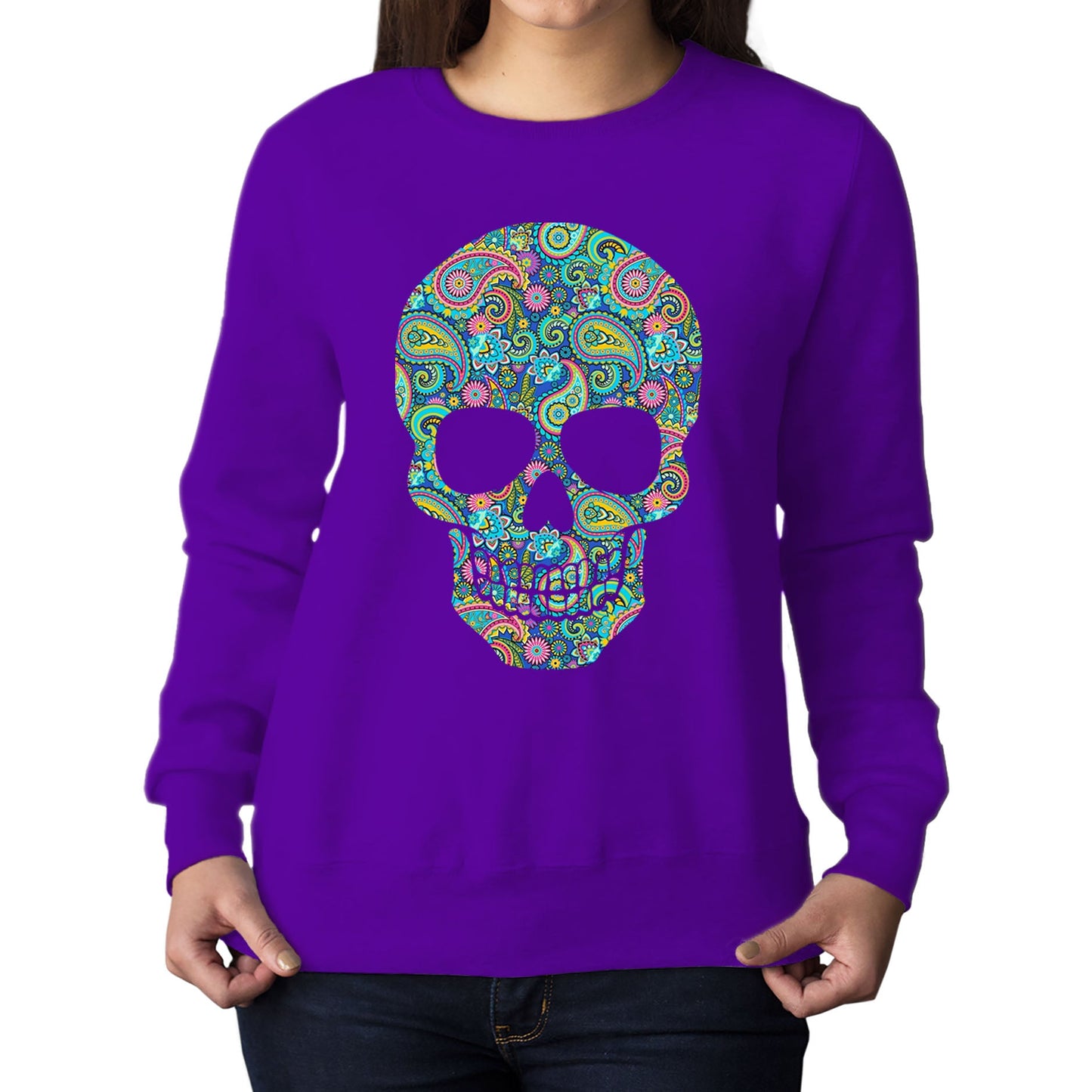 Paisley Skull Womens Sweatshirt