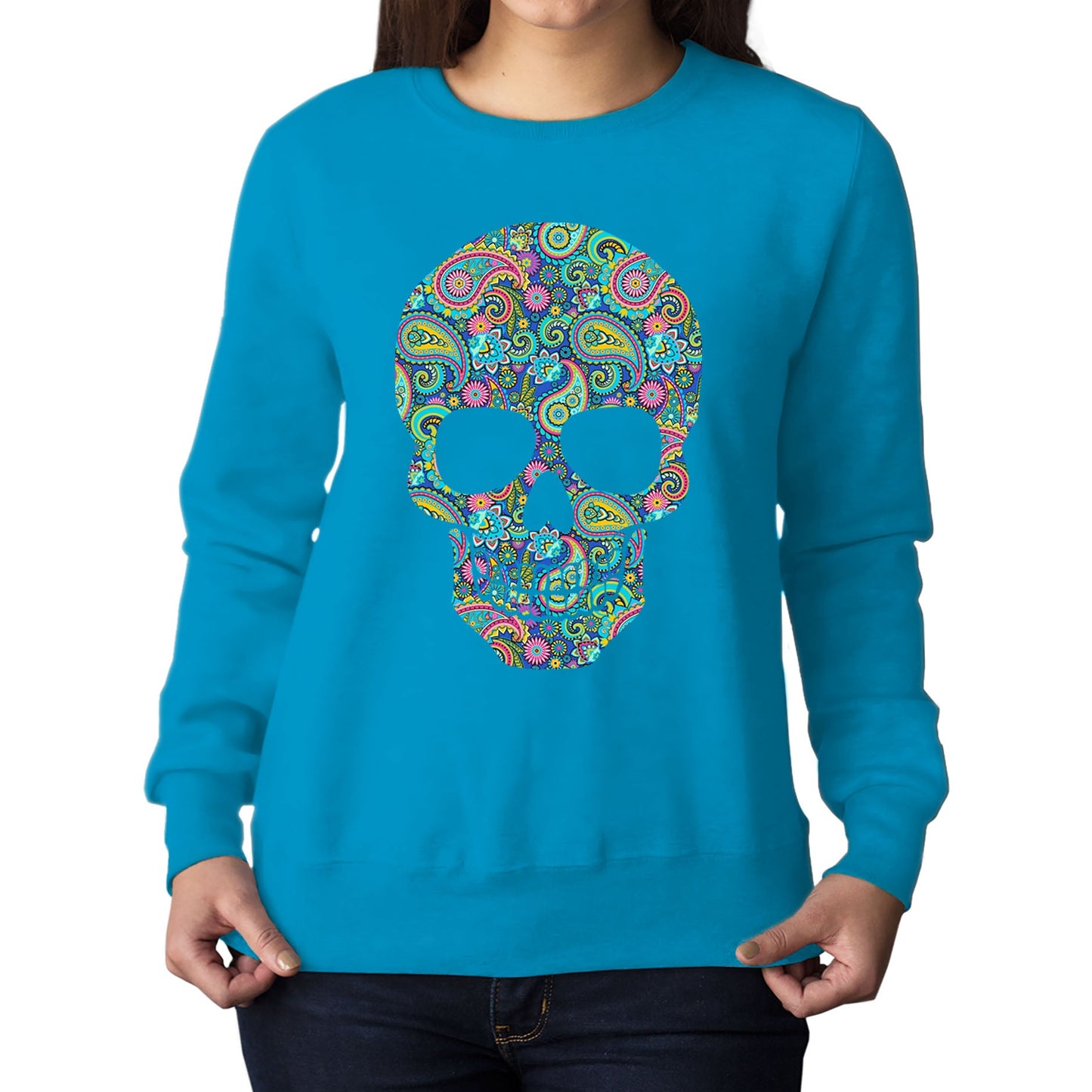 Paisley Skull Womens Sweatshirt