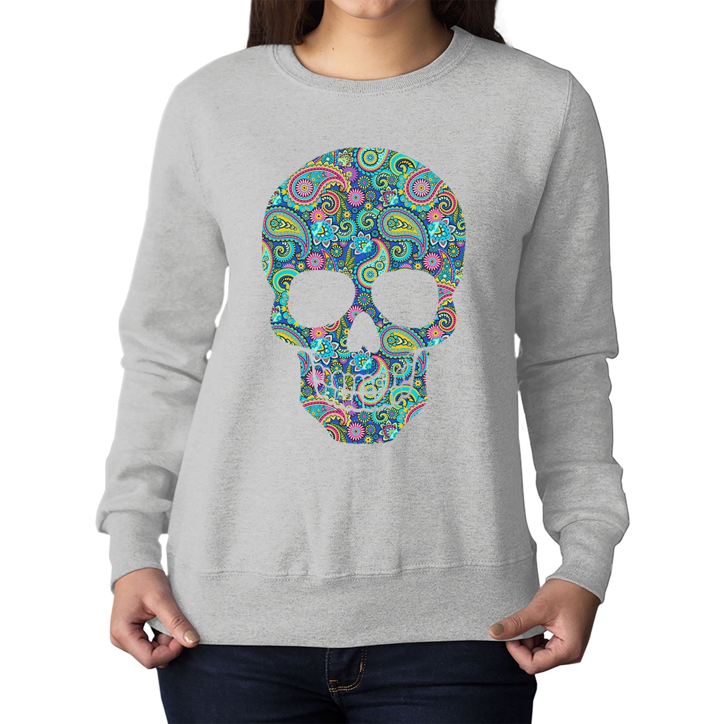 Paisley Skull Womens Sweatshirt