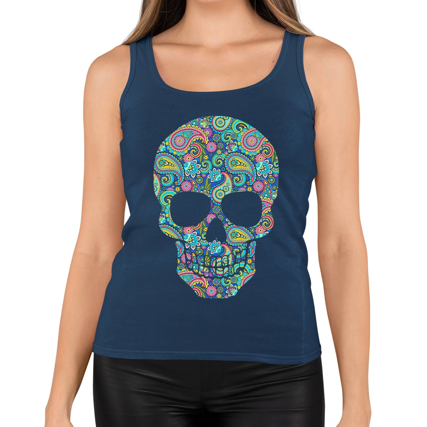 Paisley Skull Womens Vest