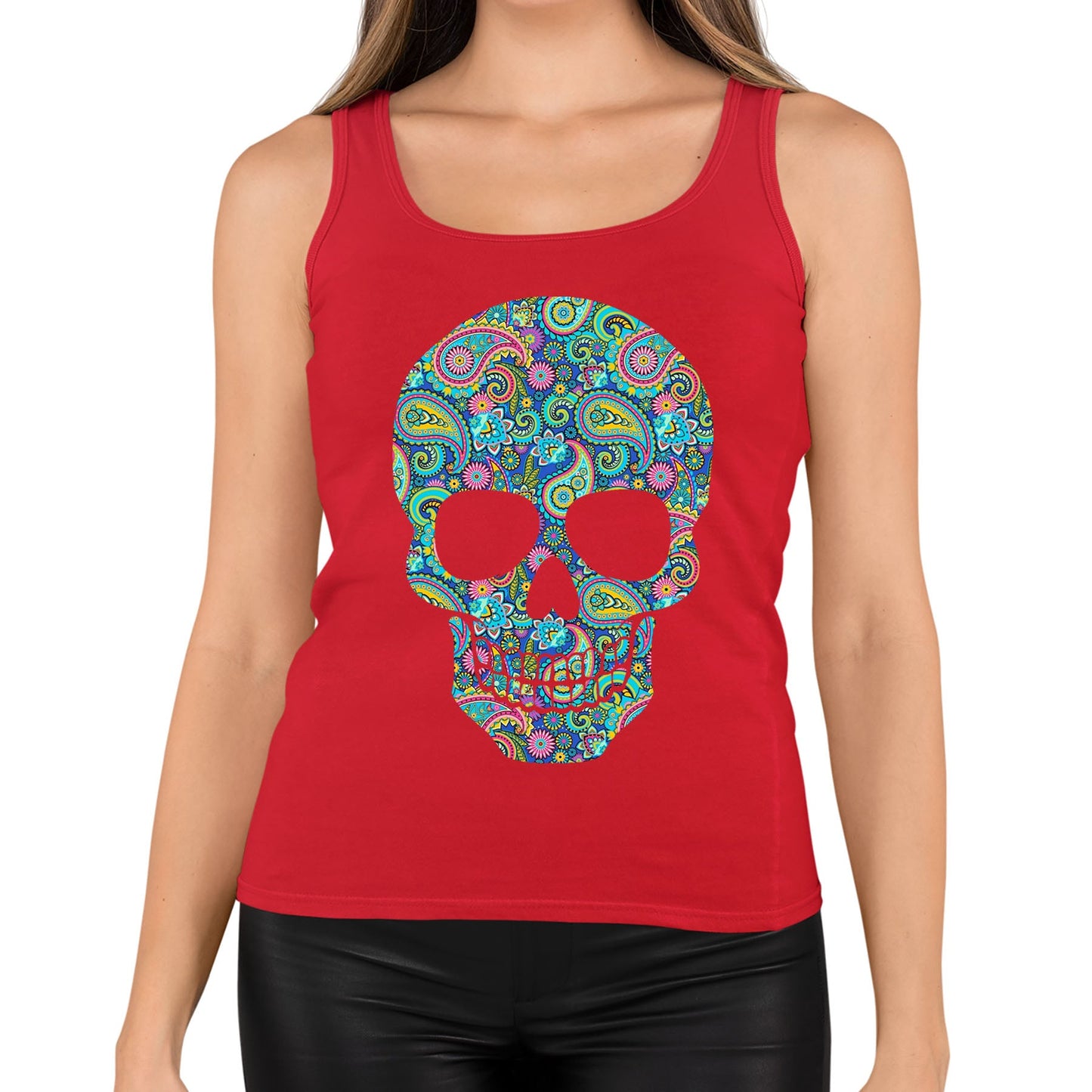 Paisley Skull Womens Vest