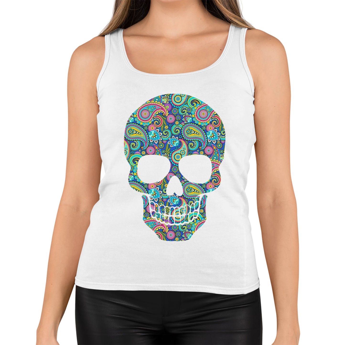 Paisley Skull Womens Vest