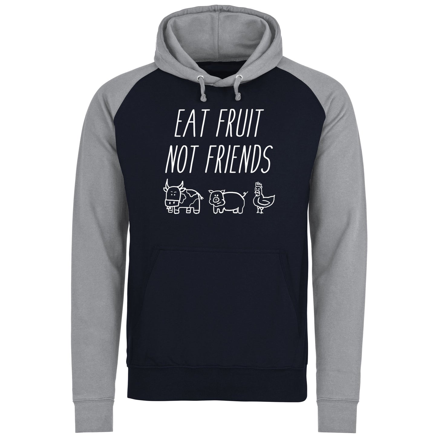 East Fruit Not Friends Vegetarian Baseball Hoodie