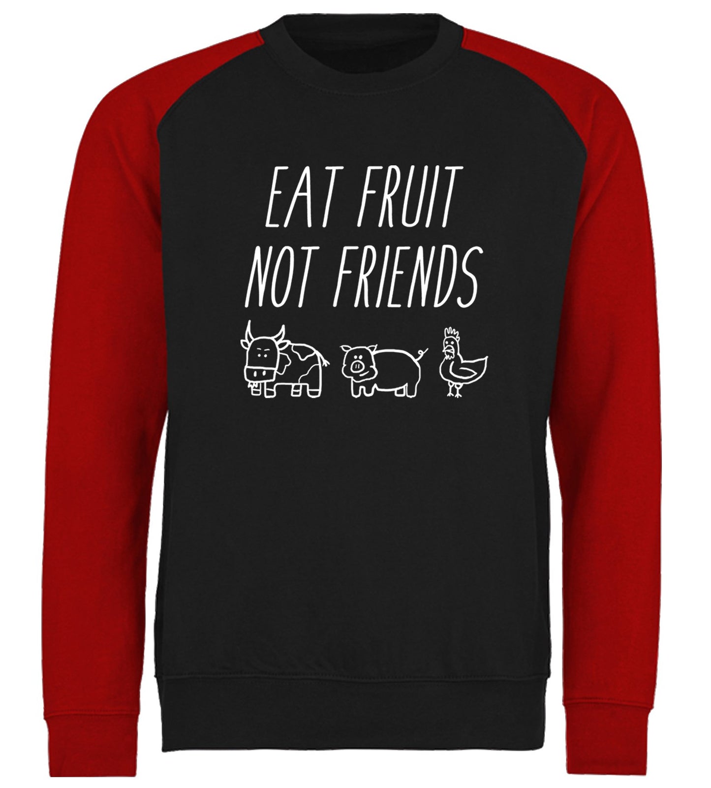 East Fruit Not Friends Vegetarian Baseball Sweatshirt