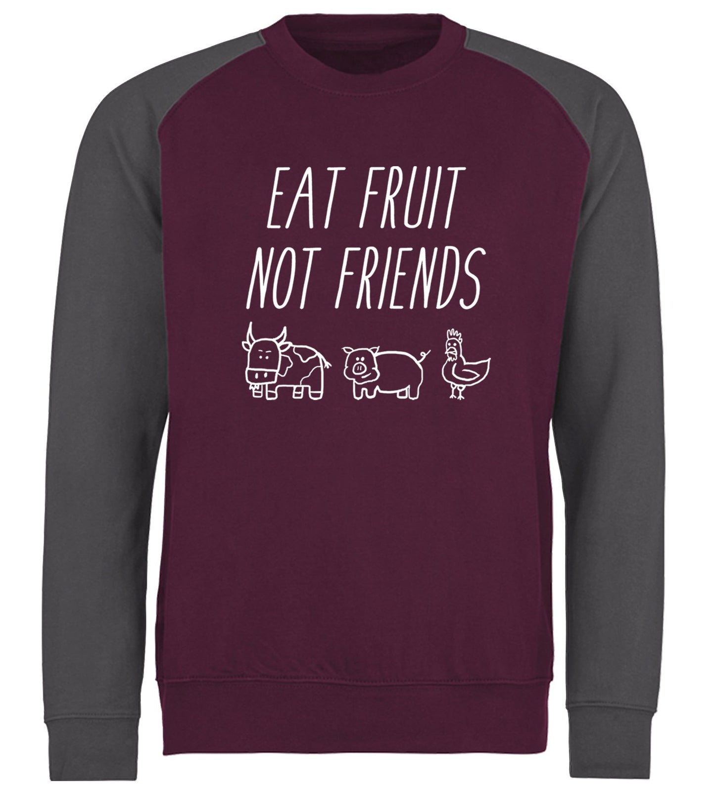 East Fruit Not Friends Vegetarian Baseball Sweatshirt