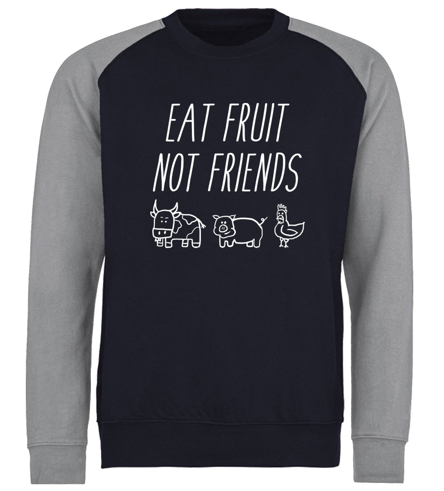 East Fruit Not Friends Vegetarian Baseball Sweatshirt