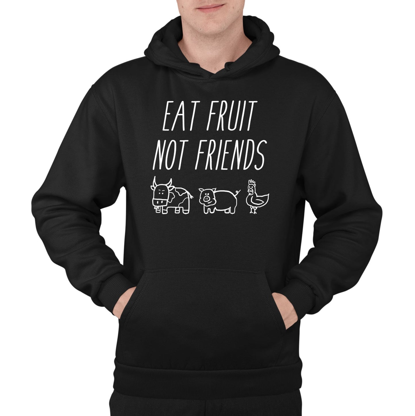 East Fruit Not Friends Vegetarian Mens Pullover Hoodie