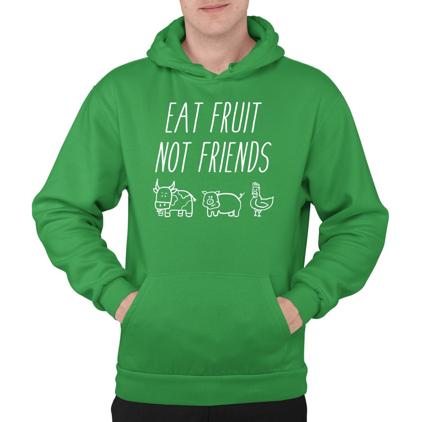 East Fruit Not Friends Vegetarian Mens Pullover Hoodie