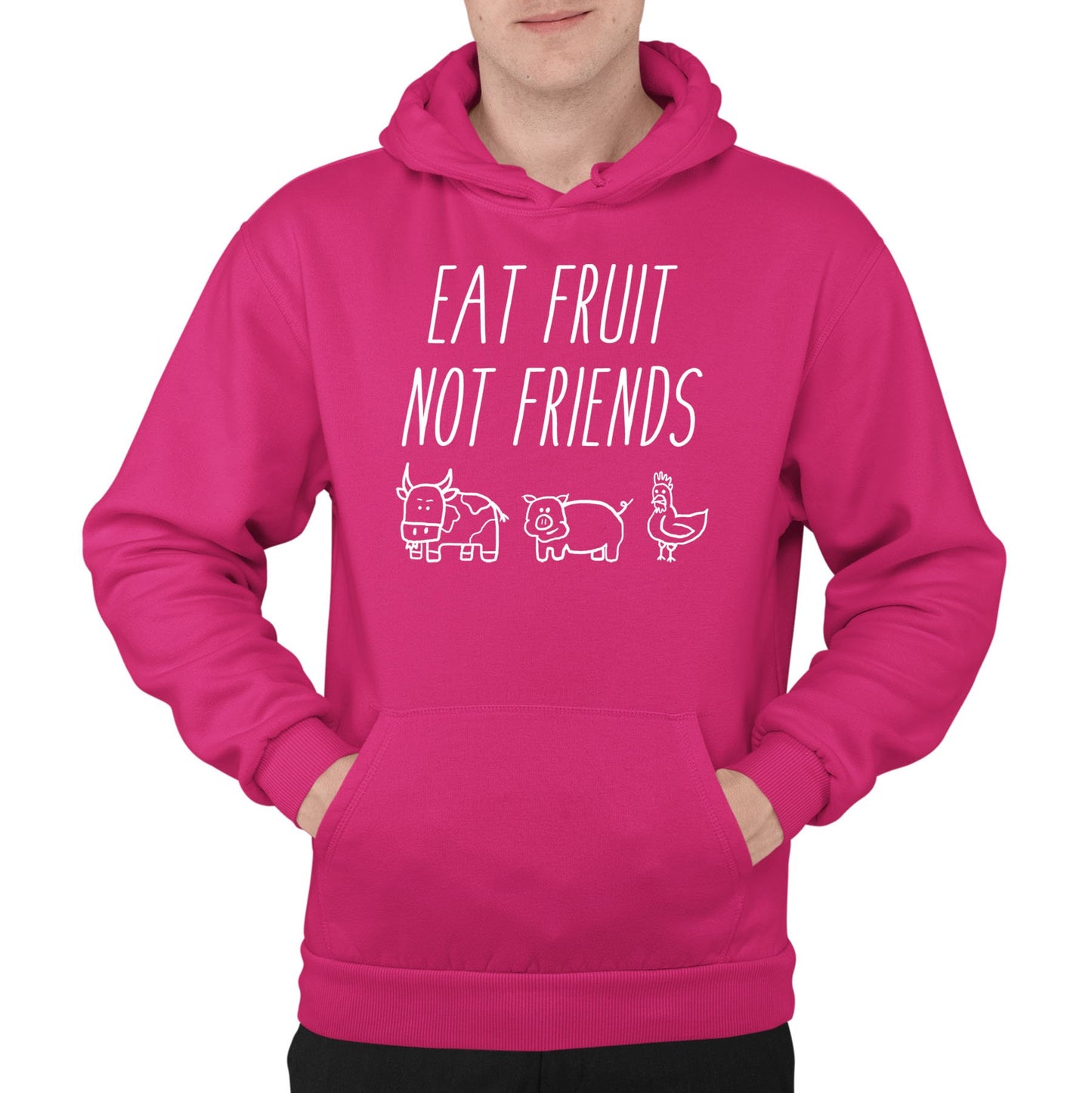 East Fruit Not Friends Vegetarian Mens Pullover Hoodie