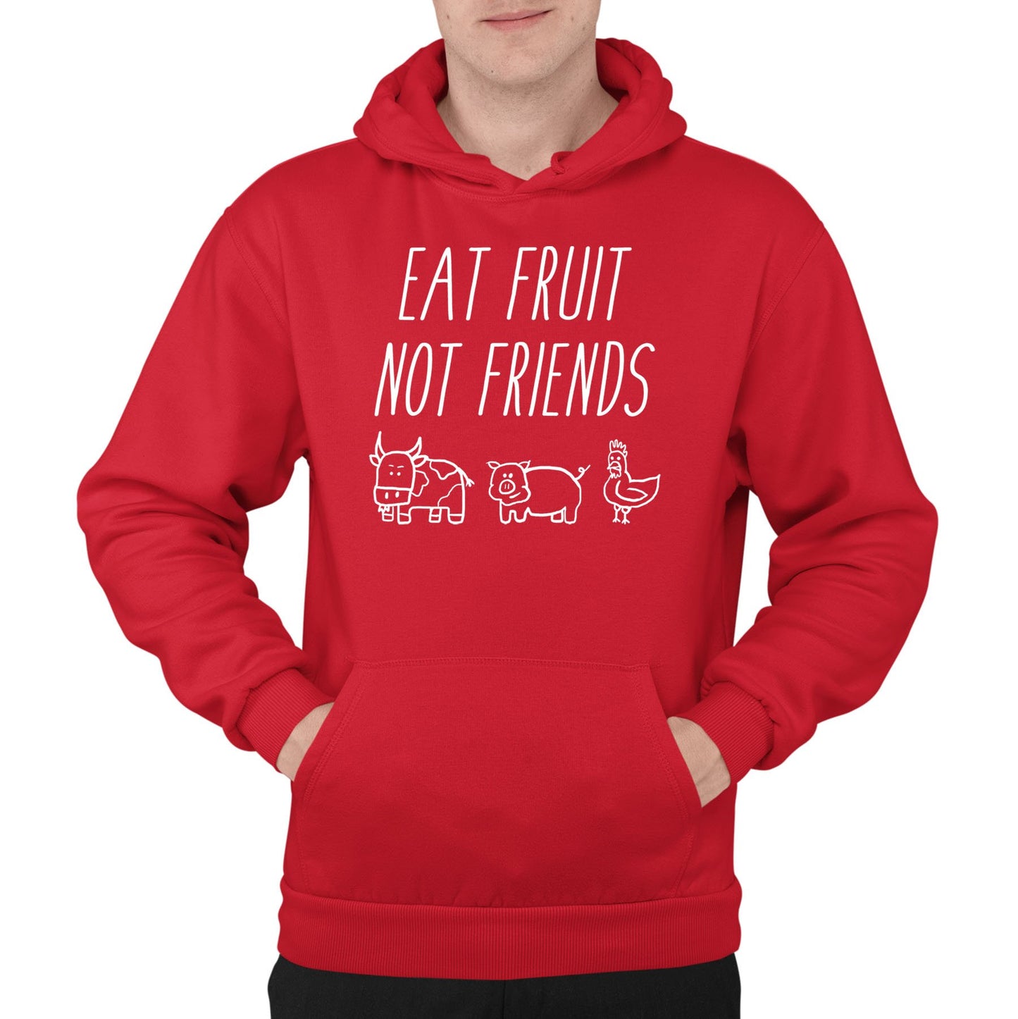 East Fruit Not Friends Vegetarian Mens Pullover Hoodie