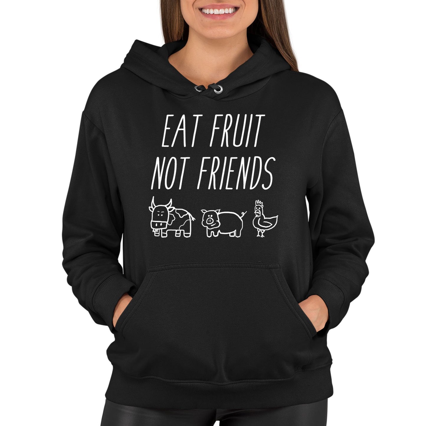 East Fruit Not Friends Vegetarian Womens Pullover Hoodie