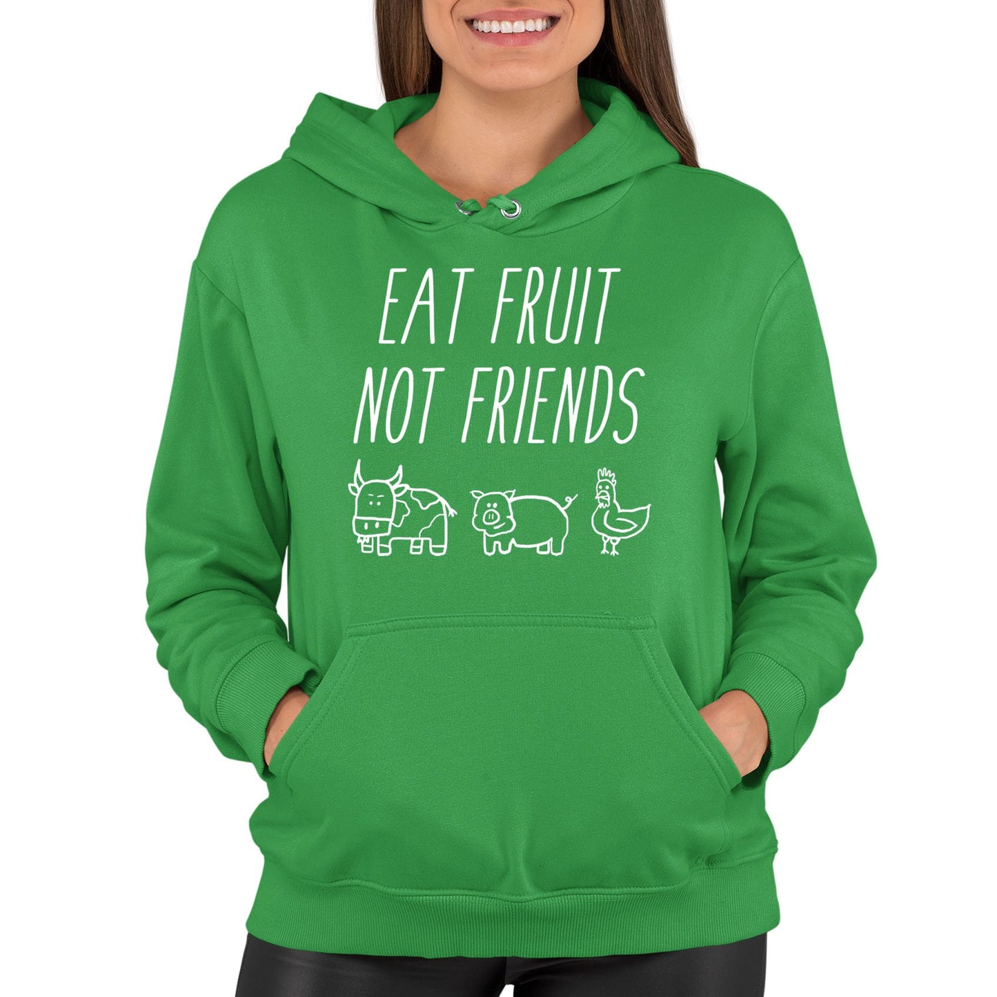 East Fruit Not Friends Vegetarian Womens Pullover Hoodie