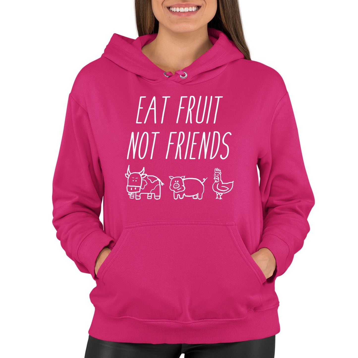 East Fruit Not Friends Vegetarian Womens Pullover Hoodie