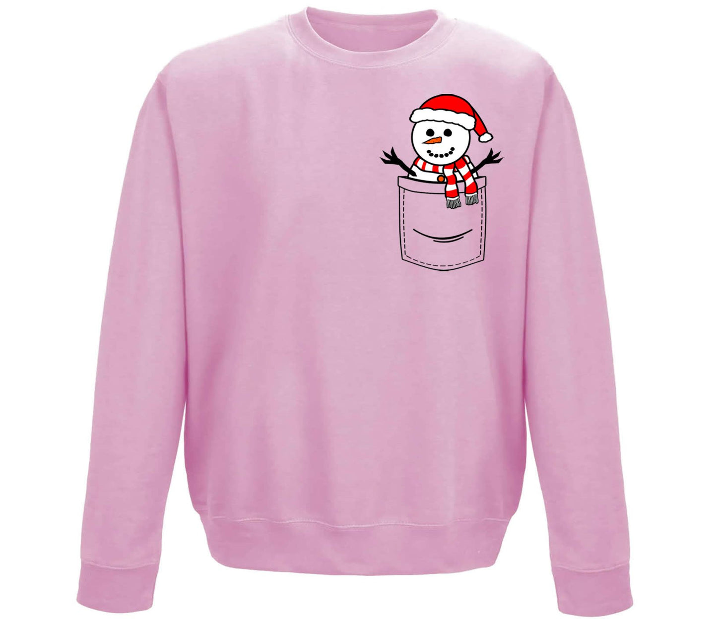 Snowman Pocket Print Christmas Childrens Sweatshirt