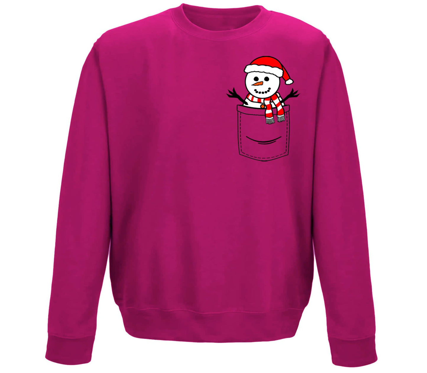 Snowman Pocket Print Christmas Childrens Sweatshirt