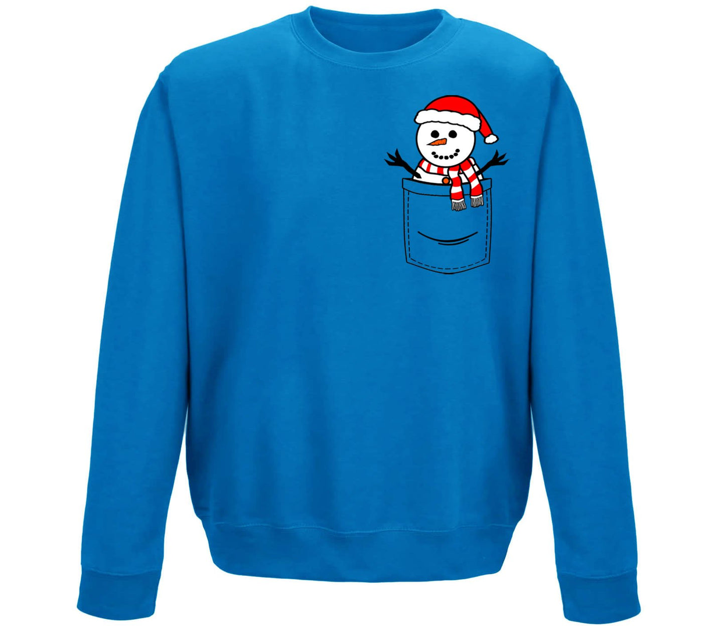 Snowman Pocket Print Christmas Childrens Sweatshirt