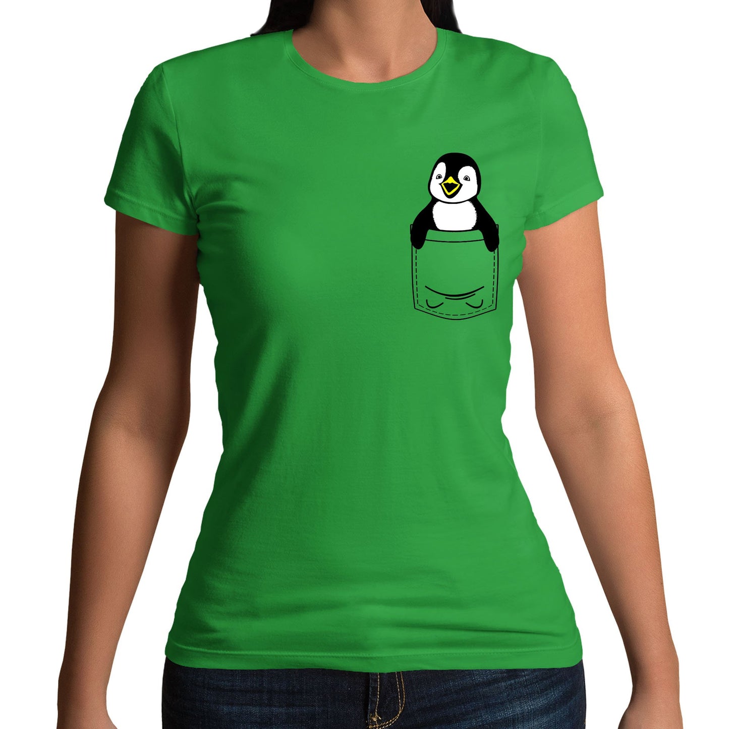 Penguin Pocket Print Womens T-shirt