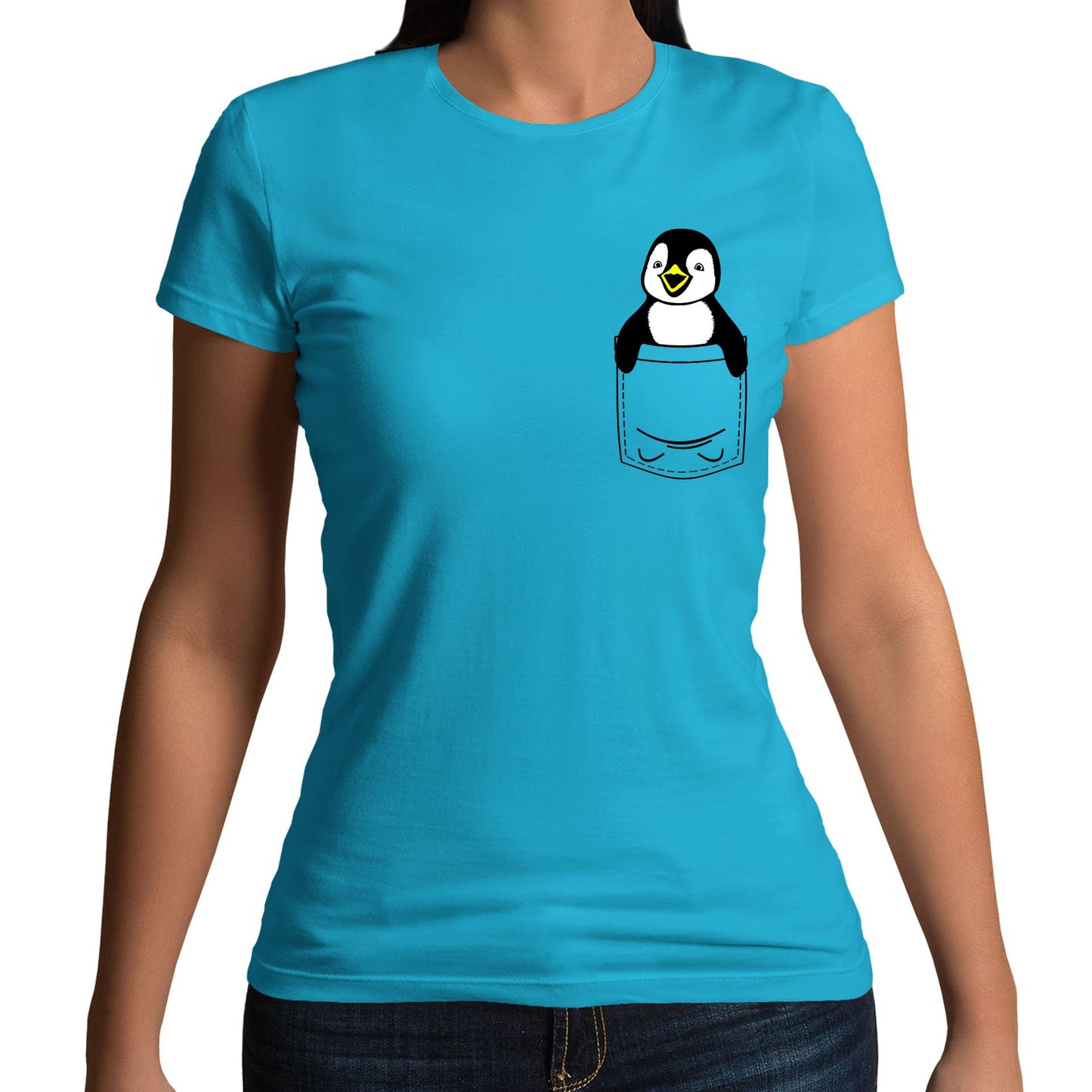 Penguin Pocket Print Womens T-shirt