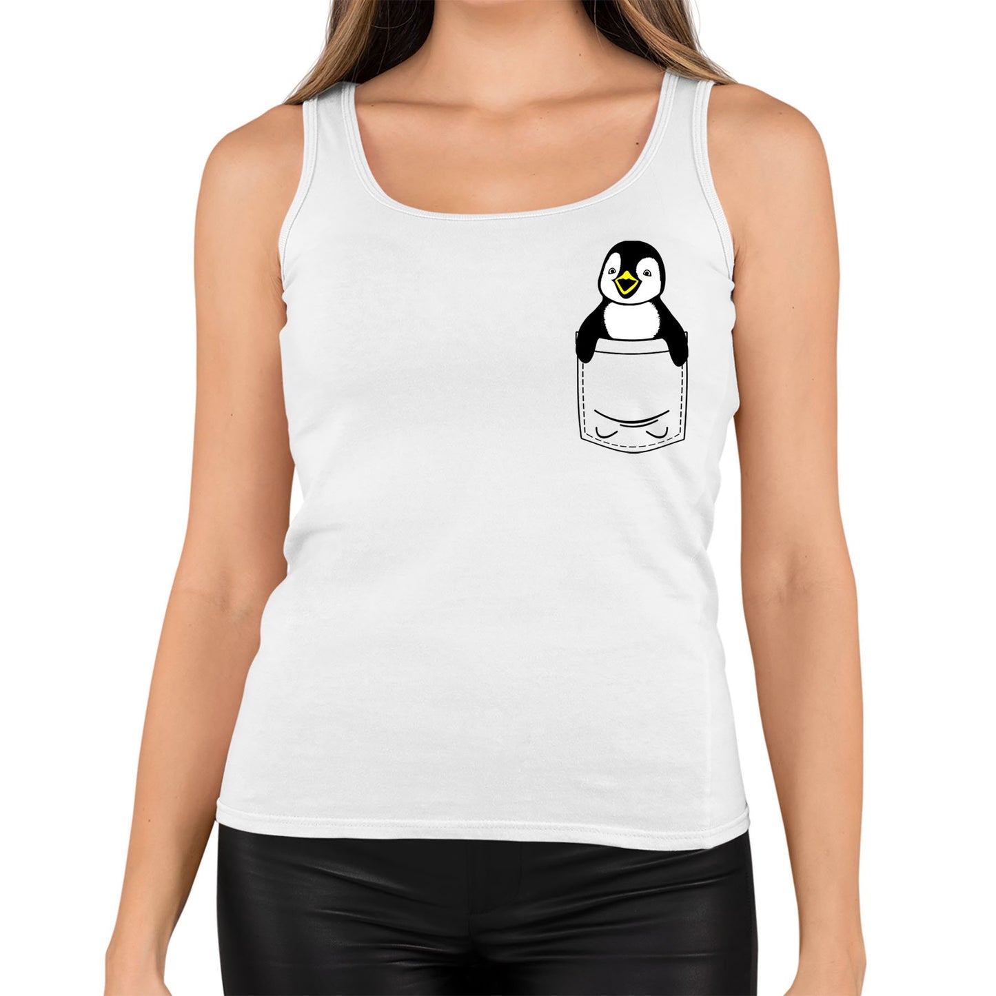 Penguin Pocket Print Womens Vest