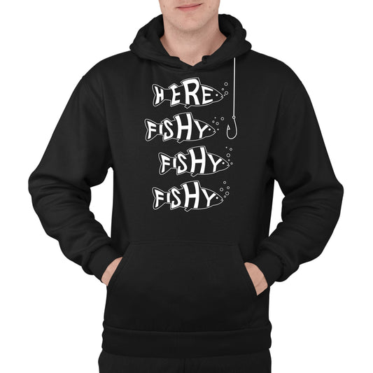 Here Fishy Fishy Fishy Mens Pullover Hoodie