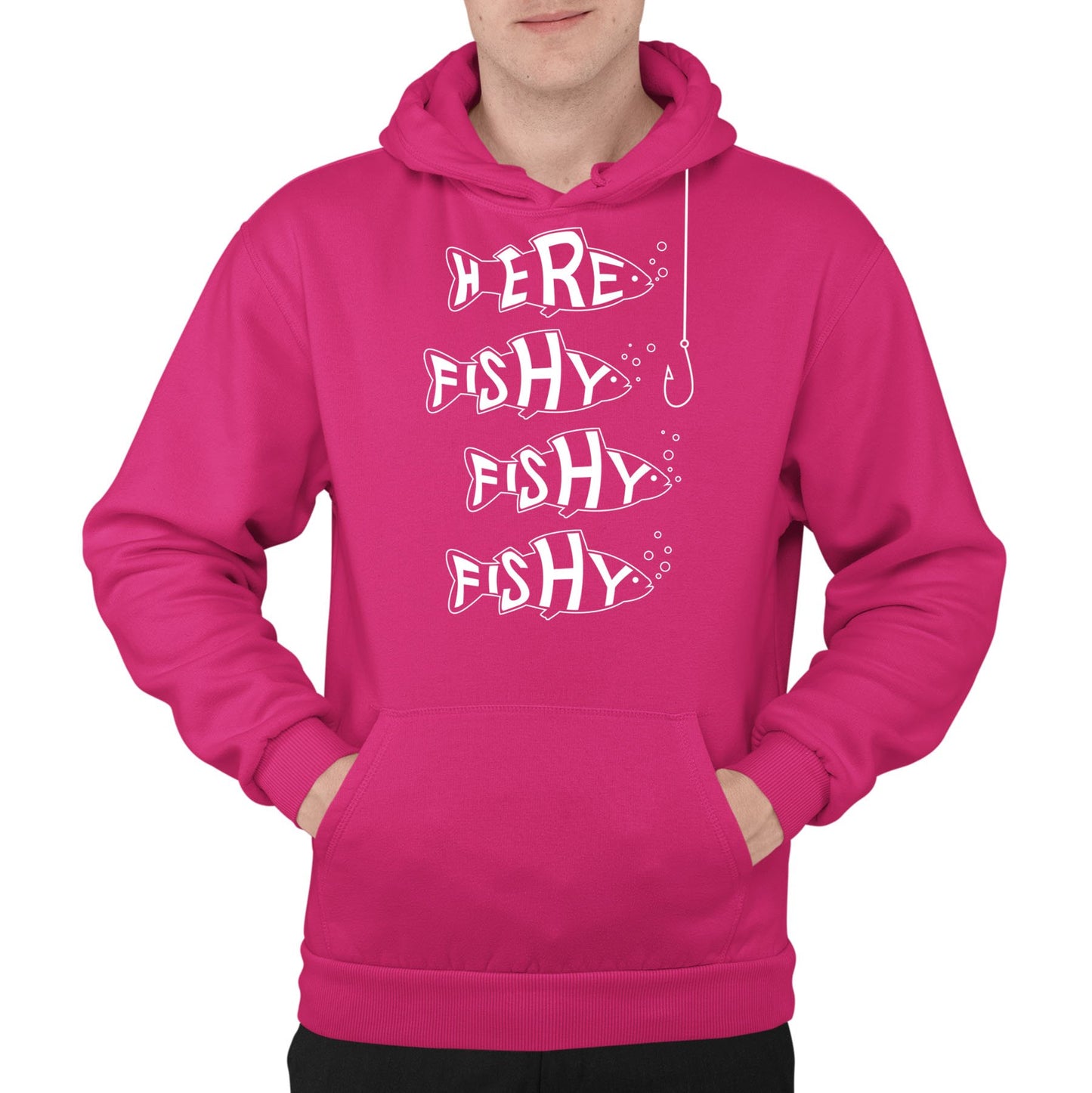 Here Fishy Fishy Fishy Mens Pullover Hoodie