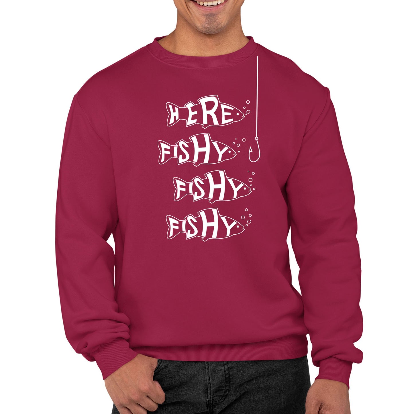 Here Fishy Fishy Fishy Mens Sweatshirt