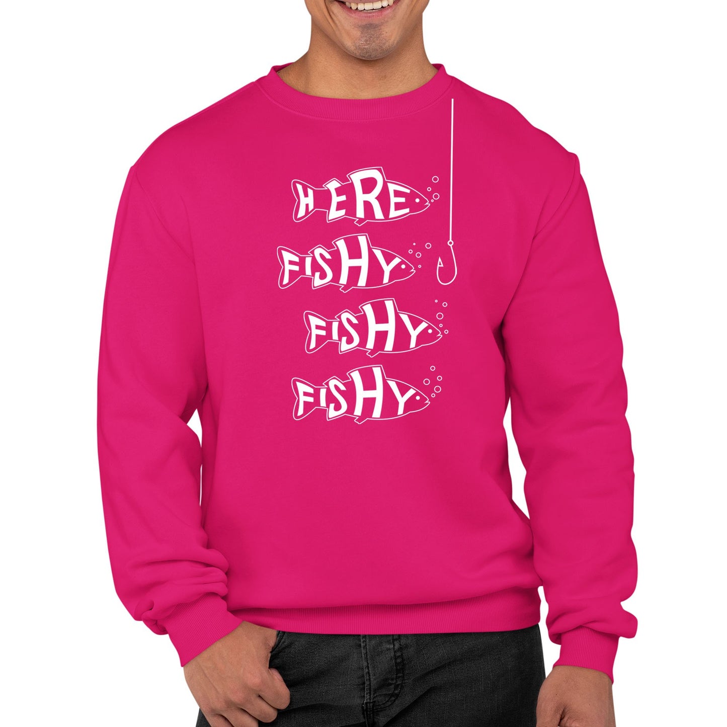 Here Fishy Fishy Fishy Mens Sweatshirt