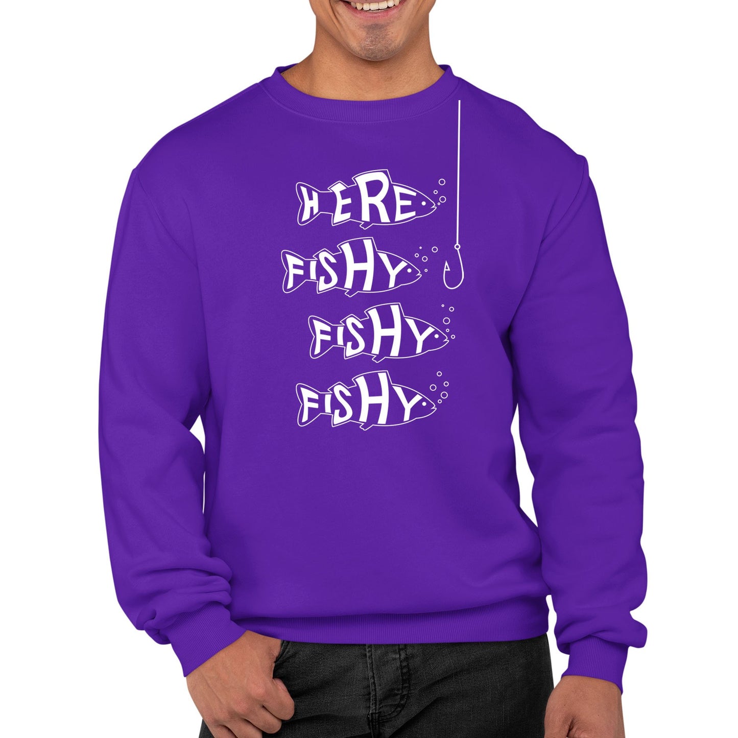 Here Fishy Fishy Fishy Mens Sweatshirt