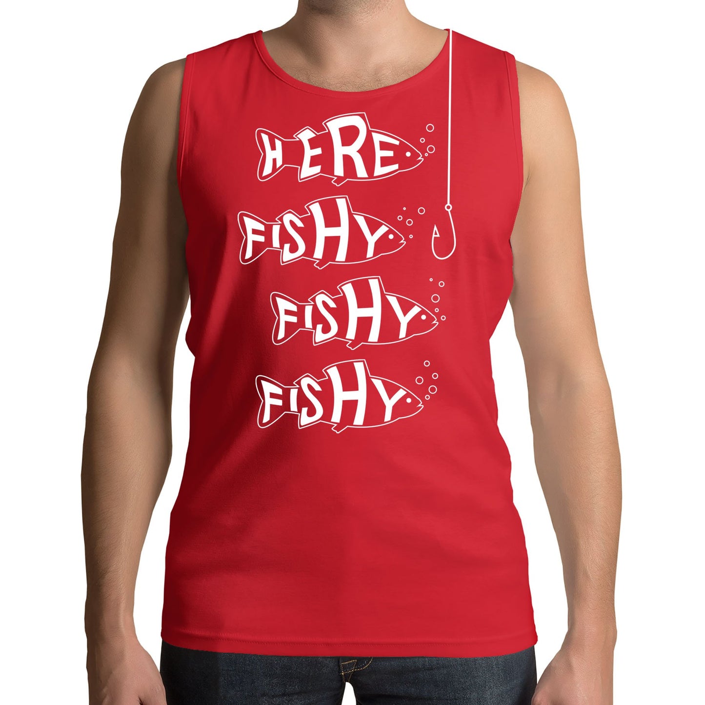 Here Fishy Fishy Fishy Mens Vest