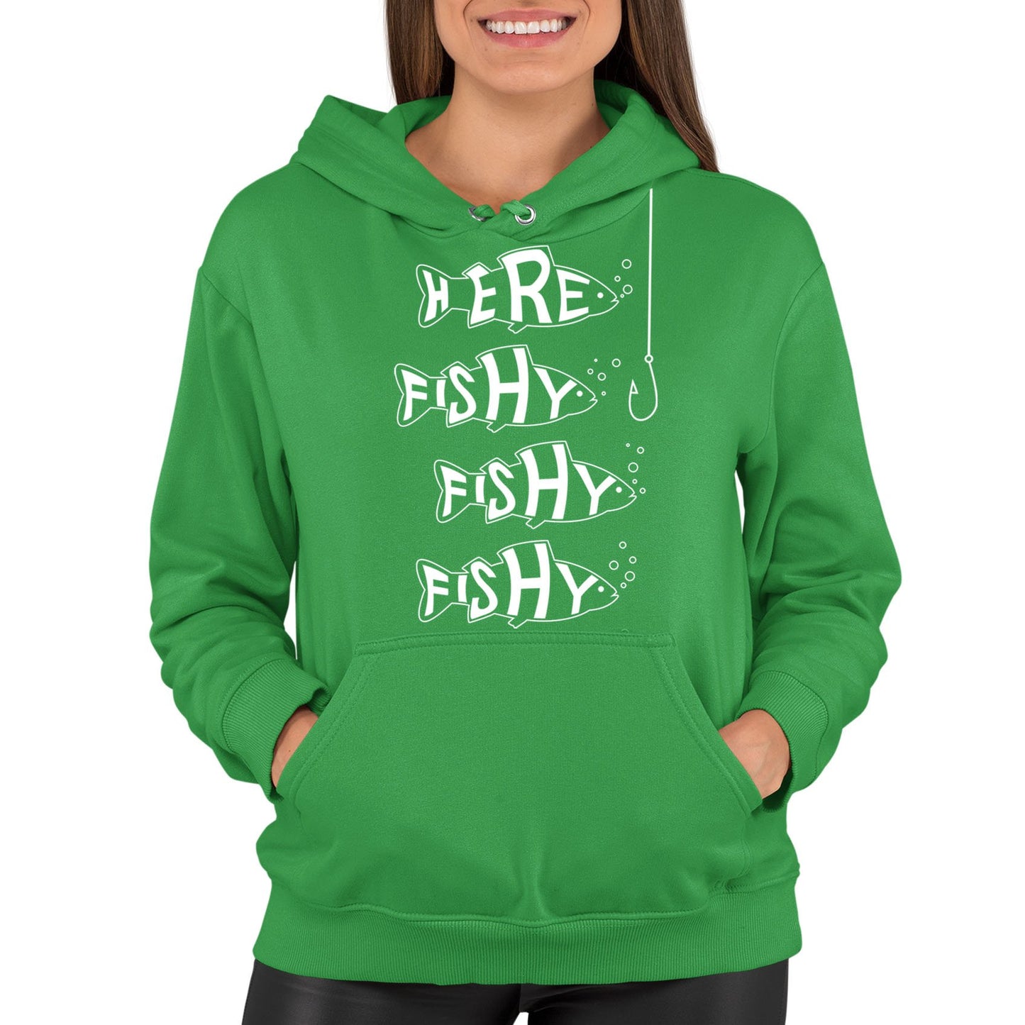 Here Fishy Fishy Fishy Womens Pullover Hoodie