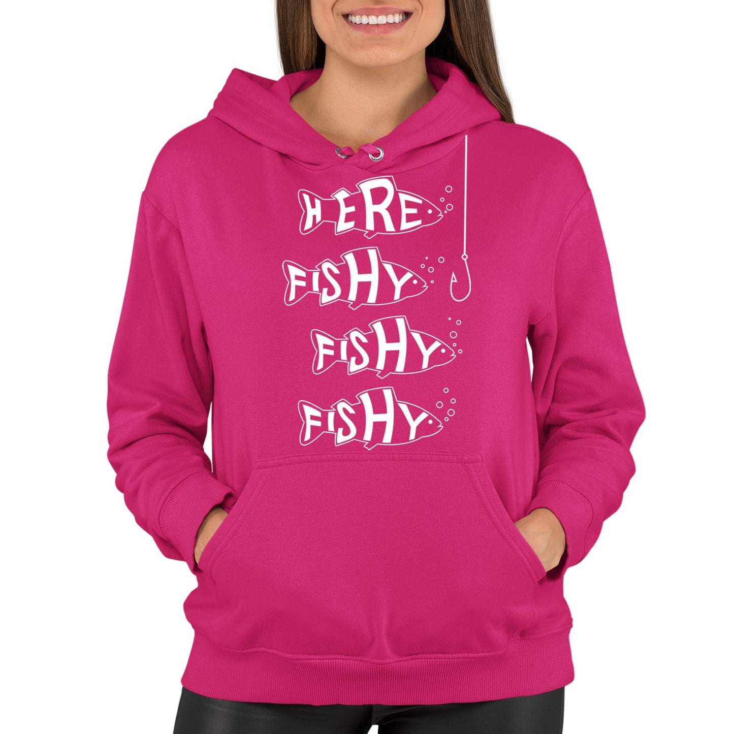 Here Fishy Fishy Fishy Womens Pullover Hoodie