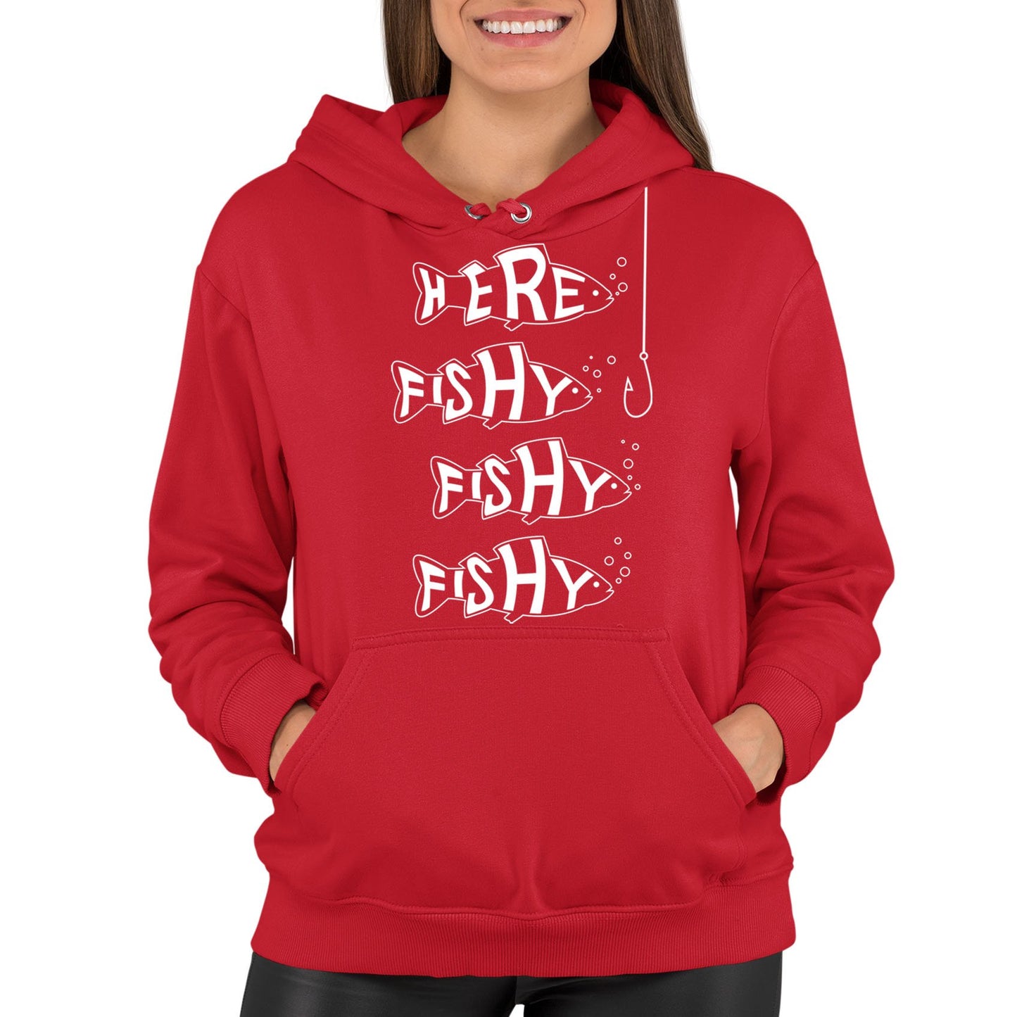 Here Fishy Fishy Fishy Womens Pullover Hoodie