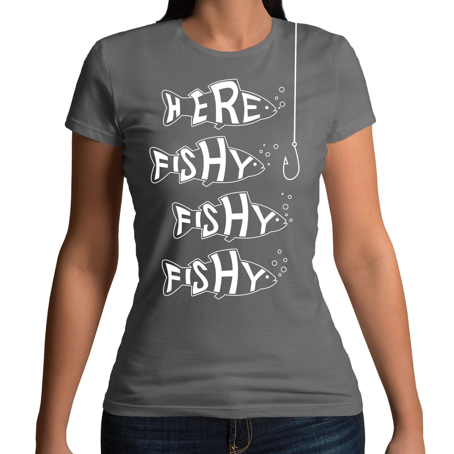 Here Fishy Fishy Fishy Womens T-shirt