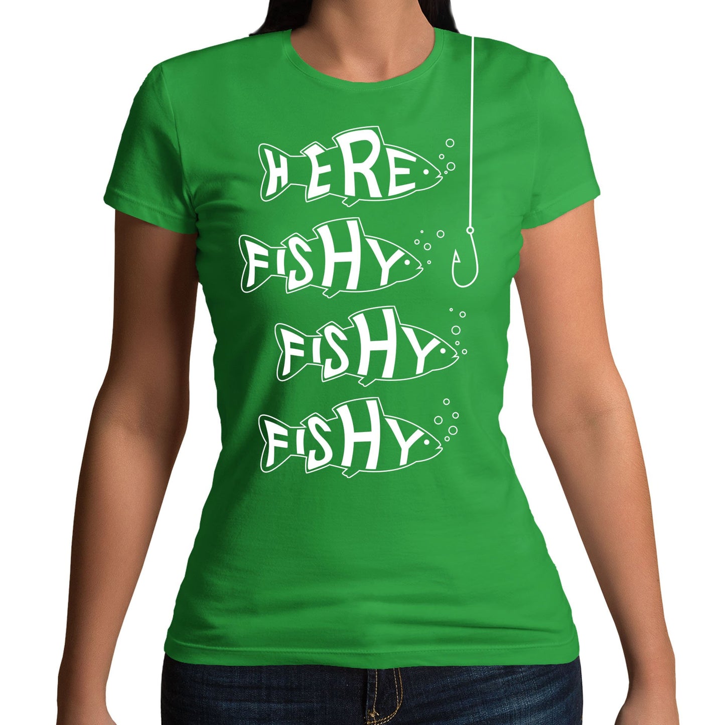 Here Fishy Fishy Fishy Womens T-shirt