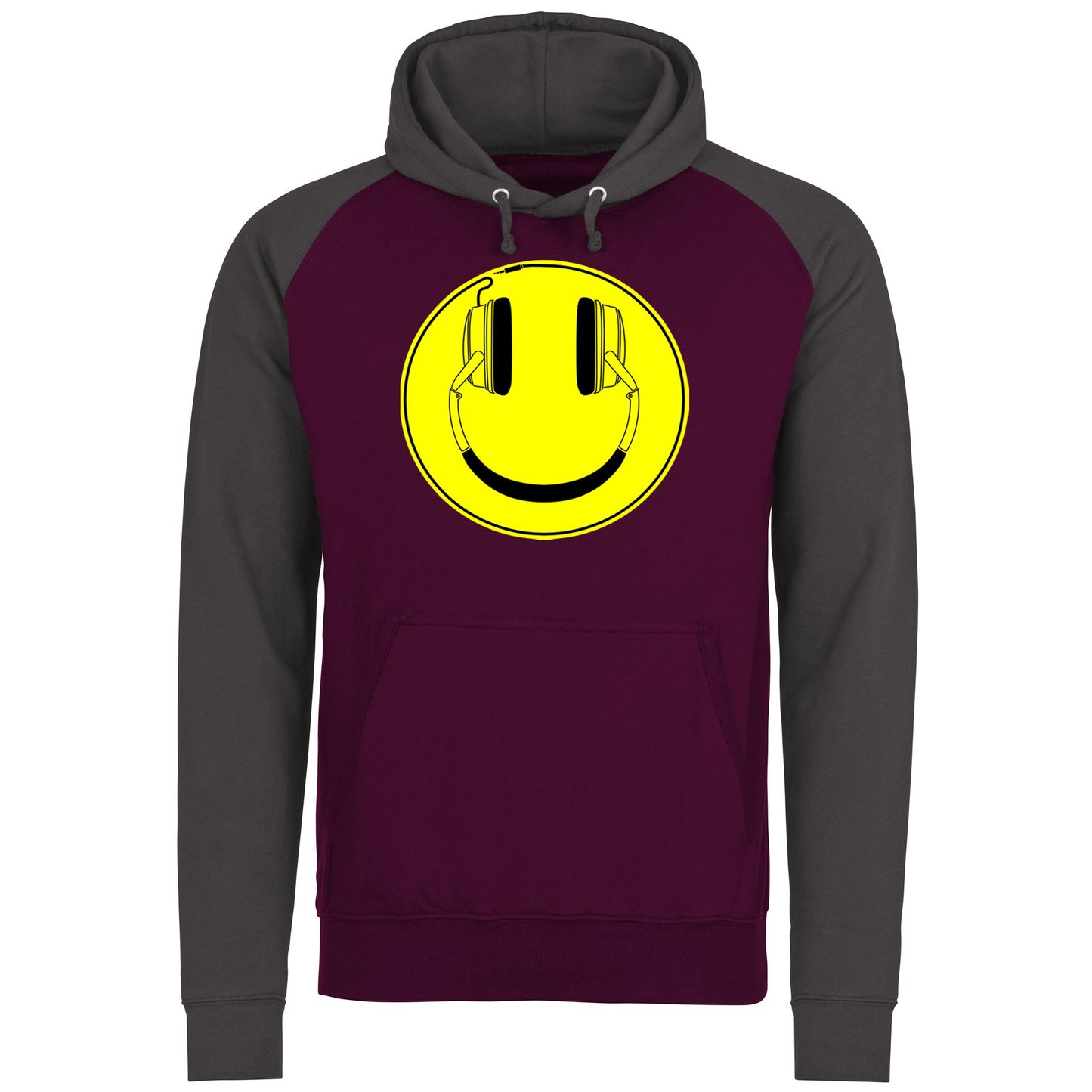 Headphones Smile Face Baseball Hoodie