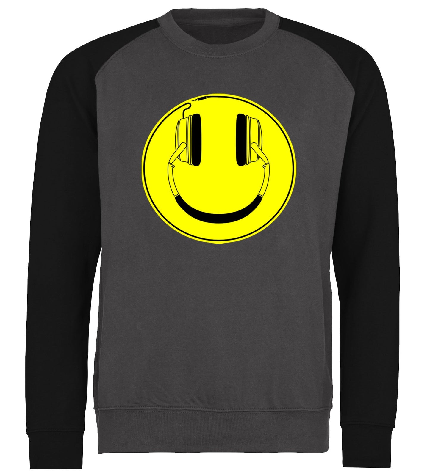 Headphones Smile Face Baseball Sweatshirt