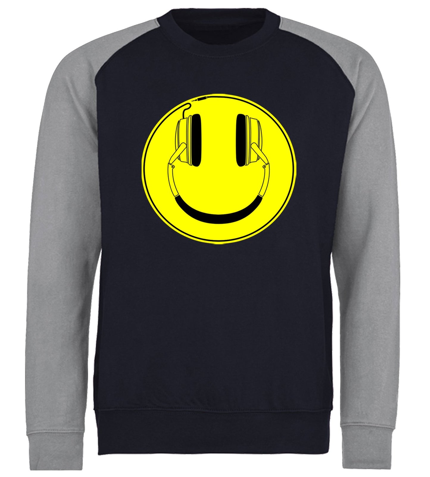 Headphones Smile Face Baseball Sweatshirt