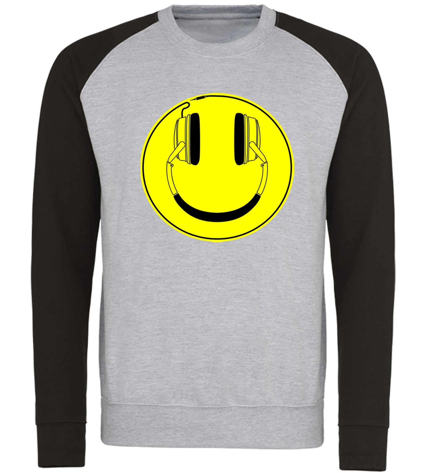 Headphones Smile Face Baseball Sweatshirt