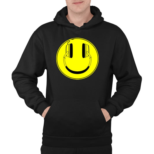 Headphones Smile Face Mens Pullover Hoodie