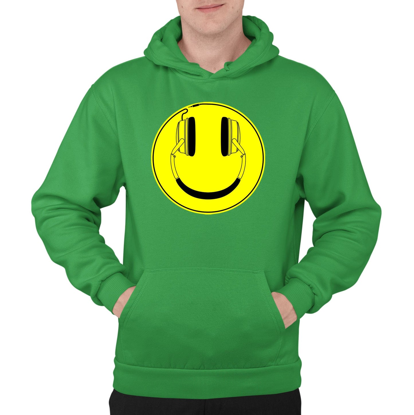 Headphones Smile Face Mens Pullover Hoodie