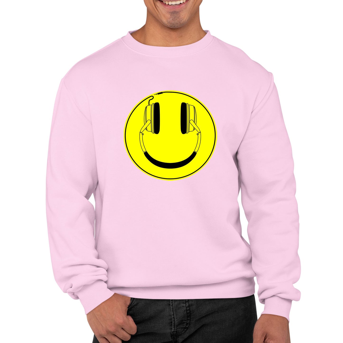 Headphones Smile Face Mens Sweatshirt