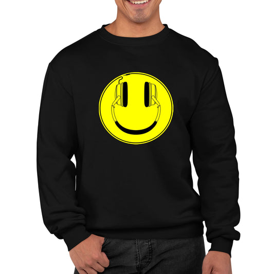 Headphones Smile Face Mens Sweatshirt