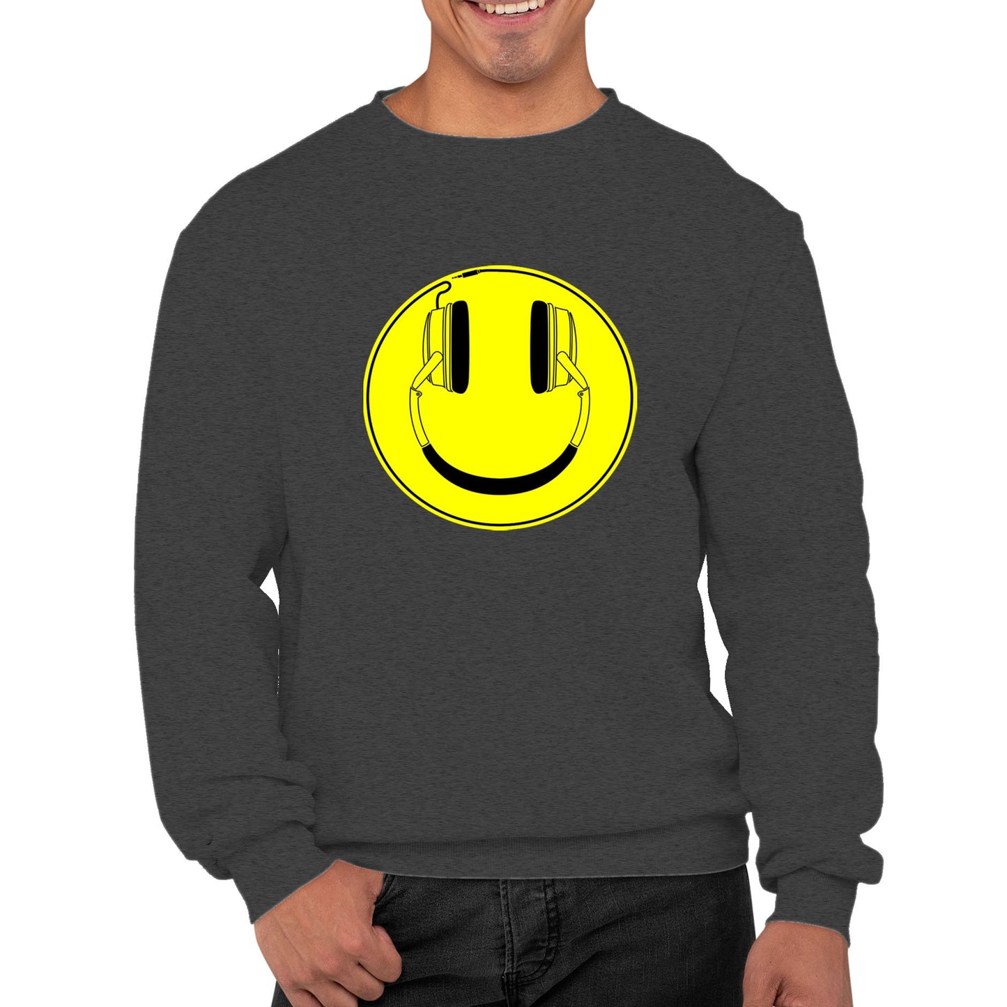 Headphones Smile Face Mens Sweatshirt