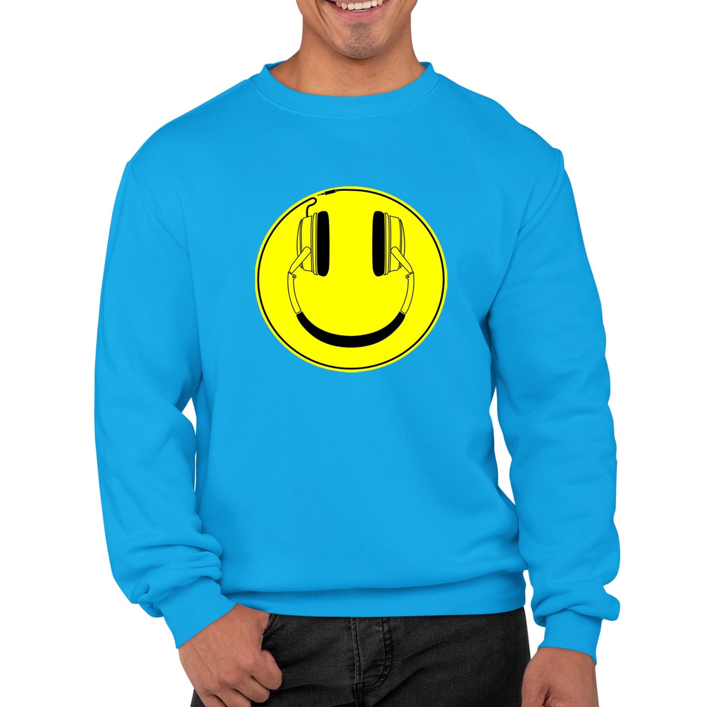 Headphones Smile Face Mens Sweatshirt