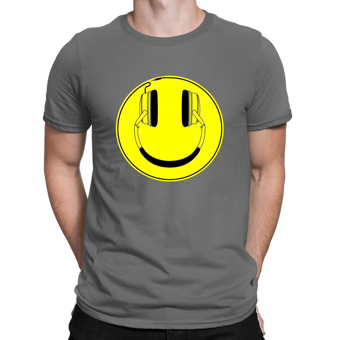 Headphones Smile Face Mens T-shirt