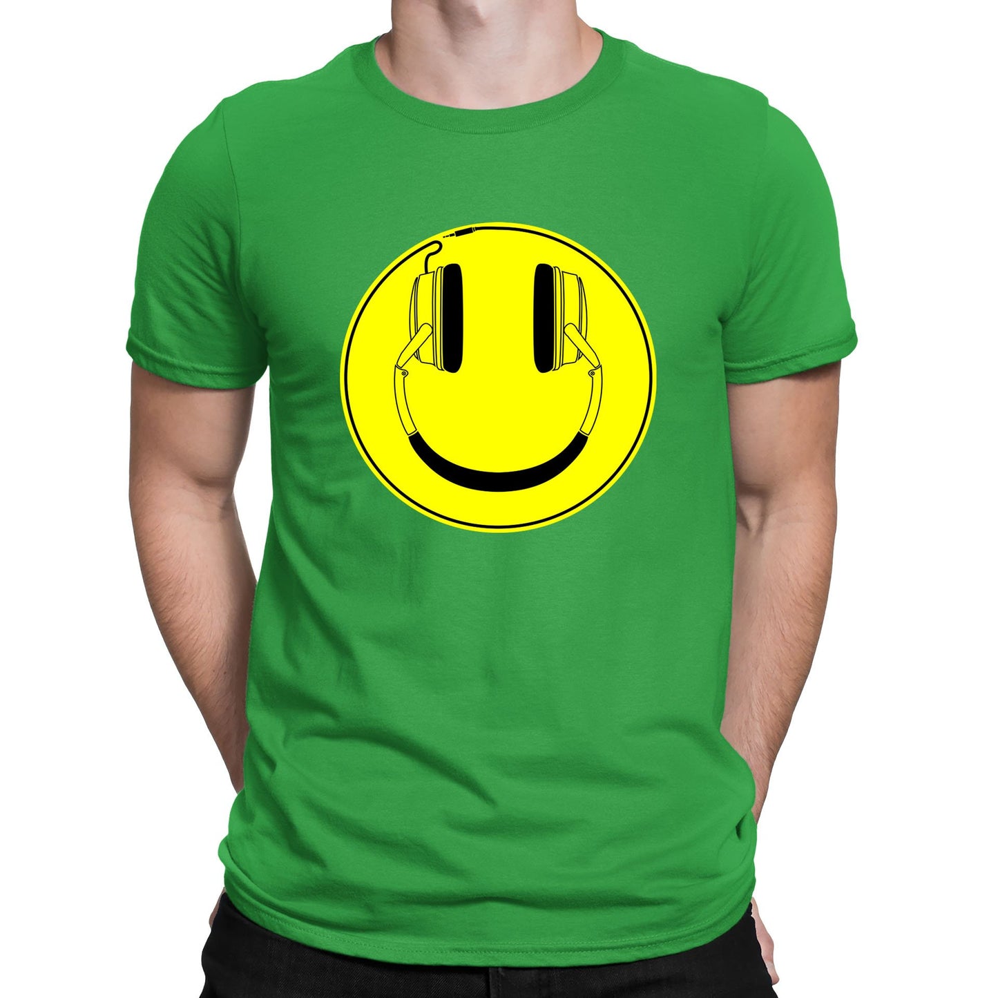 Headphones Smile Face Mens T-shirt