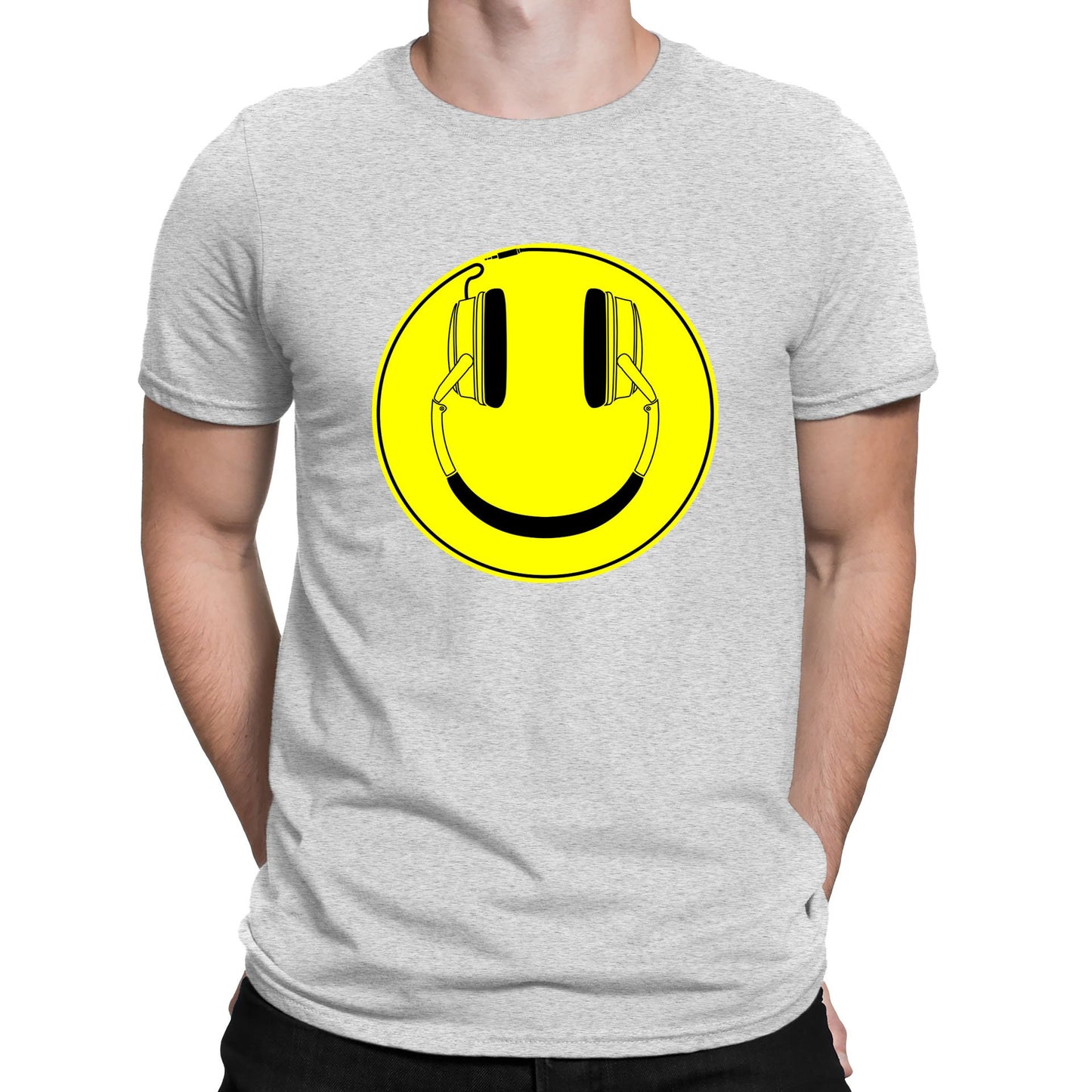 Headphones Smile Face Mens T-shirt