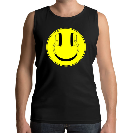 Headphones Smile Face Mens Vest